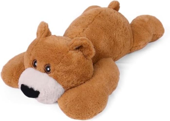 Gubuy 5 lb Weighted Animal Plush, 24in Brown Bear Plushie Toy Dolls Pillows (Bear)