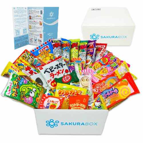 Sakura Box Japanese Candy & Snacks 40 Piece Dagashi Set Food Gift