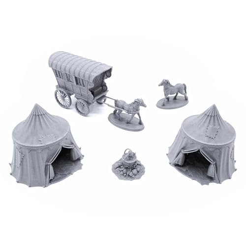 EnderToys Traveler's Camp I by Printable Scenery, 3D Printed Tabletop RPG Scenery and Wargame Terrain 28mm Miniatures