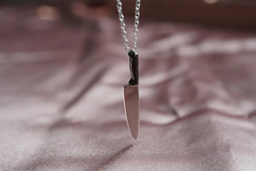 Knife Necklace - Sterling Silver Necklace - Butcher Knife Necklace - Dagger Necklace - Knife Emoji - Gift for Her - Tiny Knife Necklace