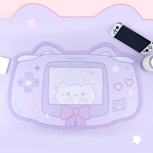 Kawaii Kitten Gaming Mousepad - Purple Cat
