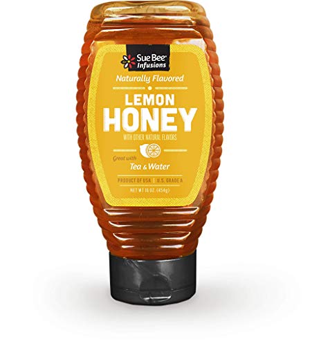Sue Bee Infusions Lemon Flavored Honey, 16 Ounce Sue Bee Lemon Infused Honey For Tea and Water, Salads, USA Honey - Lemon - 16 Ounce (Pack of 1)