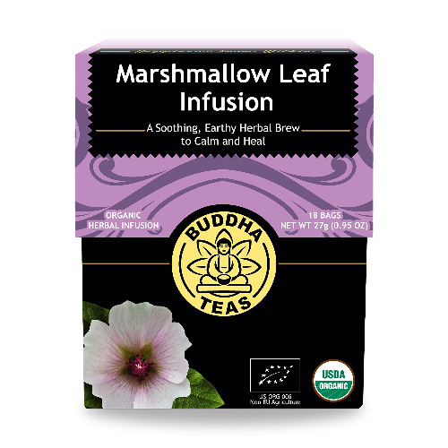 Buddha Teas Organic Marshmallow Leaf Tea - OU Kosher, USDA Organic, CCOF Organic, 18 Bleach-Free Tea Bags - 18 Count (Pack of 1)