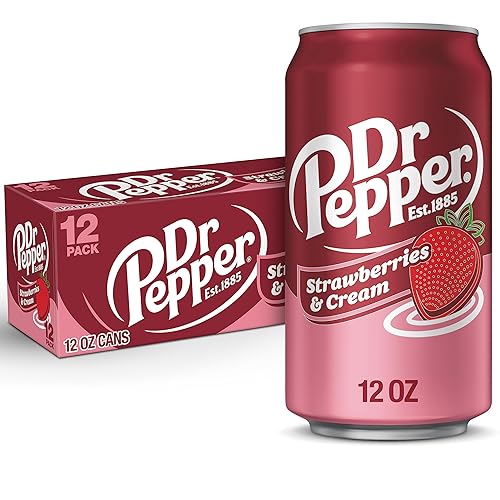 Dr Pepper Strawberries and Cream Soda, 12 fl oz cans, 12 Pack - Strawberries and Cream - 12 Fl Oz (Pack of 12)