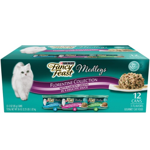 Purina Fancy Feast Gravy Wet Cat Food Variety Pack, Medleys Florentine Collection - (2 Packs of 12) 3 oz. Cans