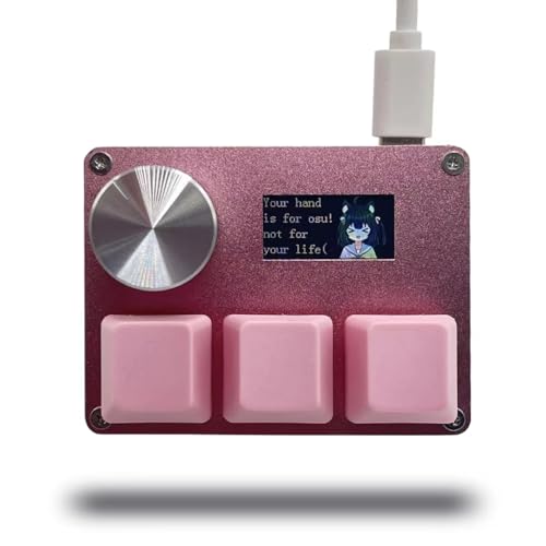 BTXETUEL SayoDevice O3C OSU Keyboard Rapid Trigger Hall Switches Magnetic Linear Switches Keyboard with Knob and Screen,Copy Paste,Shotcut,Macro Hotswap Mini Keypad.… (Pink) - pink