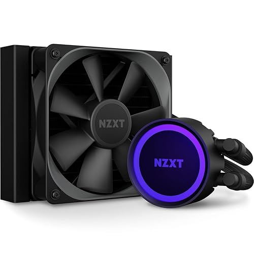 NZXT Kraken 120 - RL-KR120-B1 - AIO RGB CPU Liquid Cooler - Quiet and Effective - Silent Operation - Ring RGB LEDs - Aer P 120mm Radiator Fans (Included),Black - Black - 120mm Radiator - Kraken