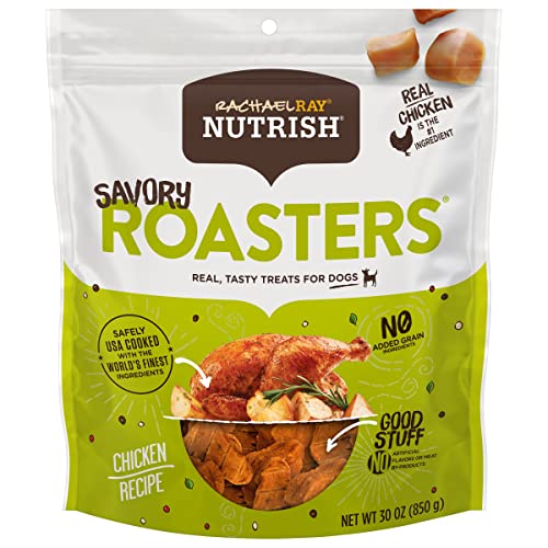 Rachael Ray Nutrish Savory Roasters Real Meat Dog Treats, Roasted Chicken Recipe, 30 Ounce (Pack of 1) - Savory Roasters - Roasted Chicken - 1.88 Pound (Pack of 1)