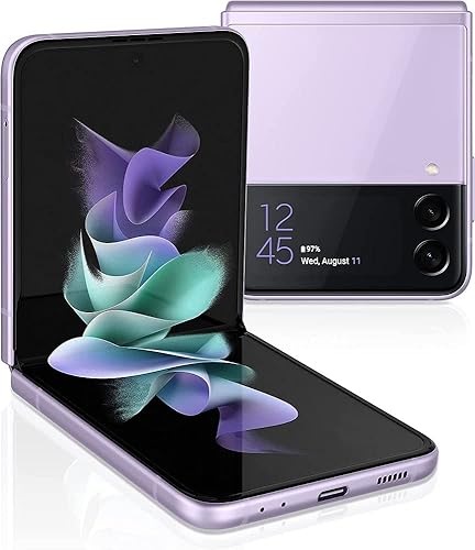 SAMSUNG Galaxy Z Flip 3 5G, US Version, 128GB, Lavender - Unlocked (Renewed) - Unlocked - Lavender - 128GB