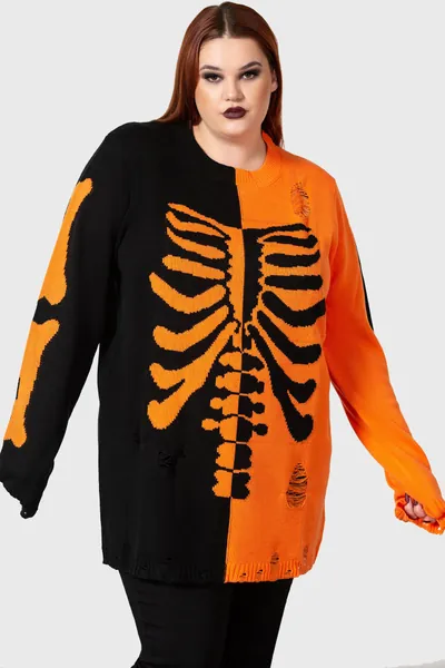 Lost Grip Sweater [PLUS] | 3XL / Orange/Black / 100% Acrylic