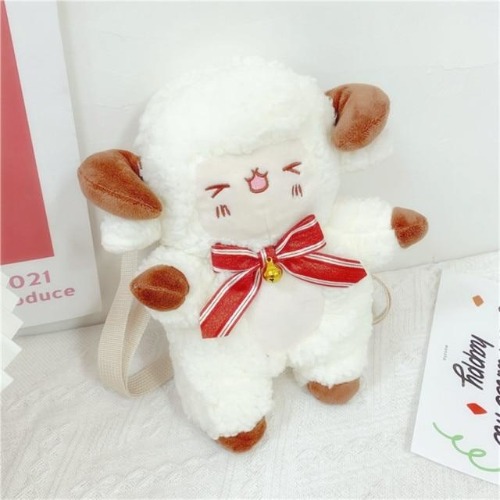 Tiny Ram Plush Handbag - Winky Face