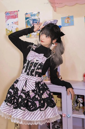Candy Kawaii Lolita Dress - Black Kuromi Dress / M