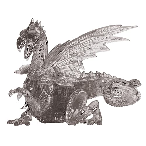 BePuzzled | Dragon Deluxe Original 3D Crystal Puzzle, Ages 12 and Up, Silver - 3D Crystal Puzzle - Dragon, Silver