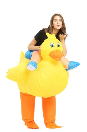 JYZCOS Inflatable Yellow Duck Costume Hen Stag Night Halloween Animal Fancy Dress (Adult Duck) - 