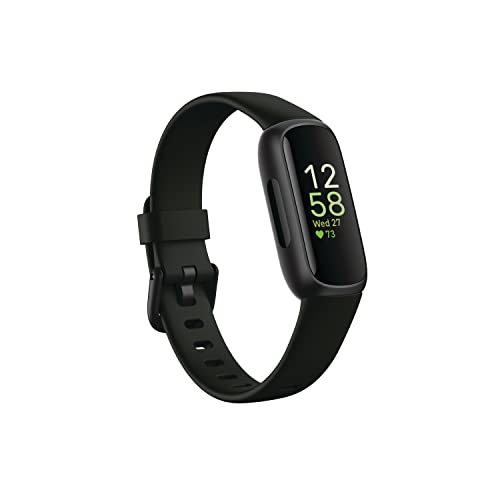 Fitbit Inspire 3 Health &-Fitness-Tracker with Stress Management, Workout Intensity, Sleep Tracking, 24/7 Heart Rate and more, Midnight Zen/Black One Size (S & L Bands Included) - Black/Midnight Zen