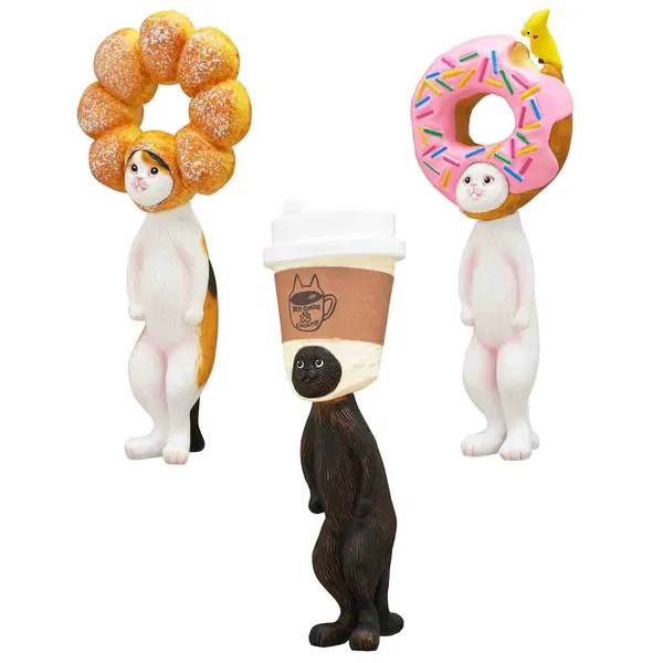 Kitan Club Cat Donut Cafe Blind Box - 1 of 3 Collectable Figurines - Fun, Versatile Decoration-Authentic Japanese Design - Made from Durable Plastic