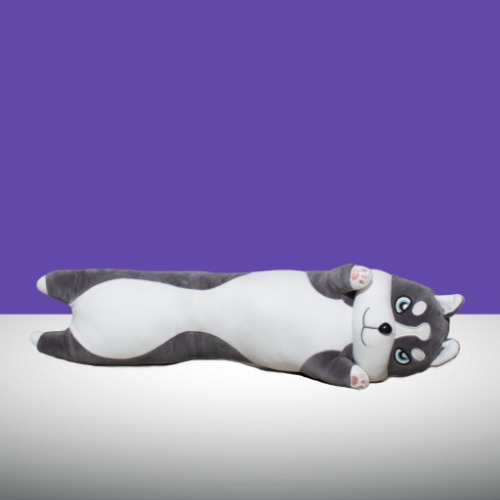Wolfy - Soft and cuddly long cat (Grey) - 90cm