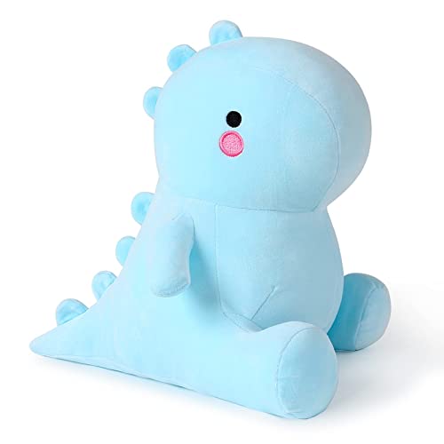 shownicer Plüschtier Dinosaurier Kuscheltier Stofftier Kawaii Dino Plüsch, Plüschsaurier Plüschkissen Spielzeug, Wurfkissen, Kissen Puppe, Schmusetier Geschenk Gefüllt für Kinder Mädchen Jungen - Blau - 45cm