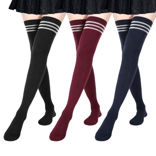 3-pairs of extra long thigh highs