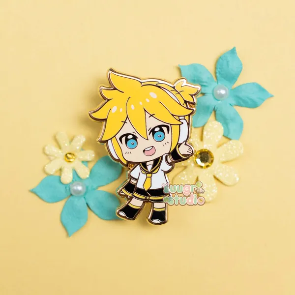 Virtual Vocalist Len Hard Enamel Pin - [A Grade] / Locking Clasp