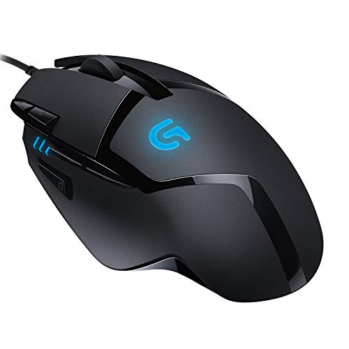 Logitech G402 Hyperion Fury Wired Gaming Mouse, 4,000 DPI, Lightweight, 8 Programmable Buttons, DPI Switch Button, Compatible with PC/Mac - Black - Monotone