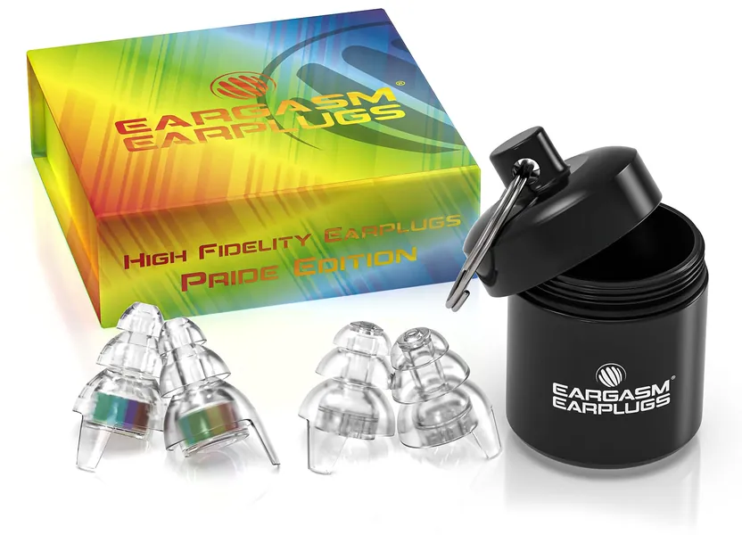 Eargasm High Fidelity Earplugs for Concerts Musicians Motorcycles Noise Sensitivity Conditions and More (Premium Gift Box Packaging) (Rainbow)