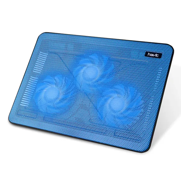 Havit HV-F2056 15.6-17 Inch Laptop Cooler Cooling Pad - Slim Portable USB Powered (3 Fans) (Blue)