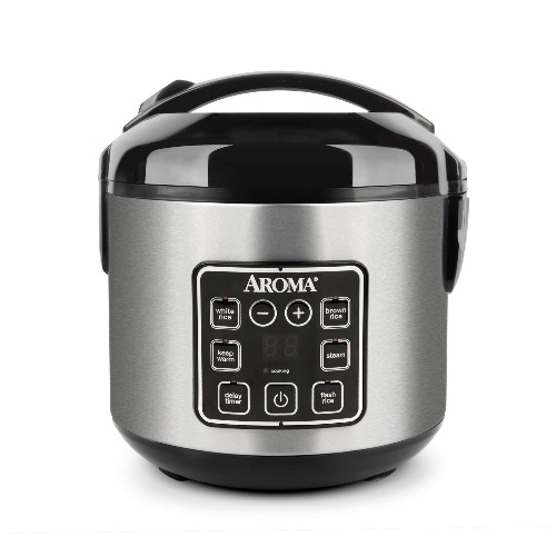 Aroma Housewares ARC-914SBD Digital Cool-Touch Rice Grain Cooker and Food Steamer, Stainless, Silver, 4-Cup (Uncooked) / 8-Cup (Cooked) - Basic