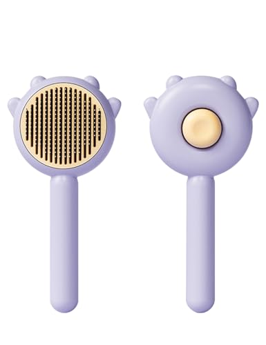 MRSXXNTY Cat Brush,Dog Brush, Pet Hair Cleaner Brush,Pet Grooming Cat Dog Brush,Pet Comb-Cat Comb for Kitten Massage Removes Loose Fur-Cat Grooming Brush Long Short Hair Cats Dogs Pet Brush (Purple) - Purple