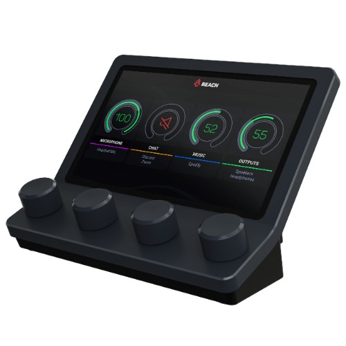 BEACN Mix Dark- USB C Windows Audio Controller with Beautiful 5” Color Display and 4 Smooth Push-Button encoders for Streaming, Gaming and Work from Home Applications. - Dark