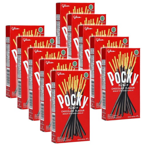 10x Glico 47g Pocky Stick Chocolate Biscuits Sweet/Snack/Treat Confectionery