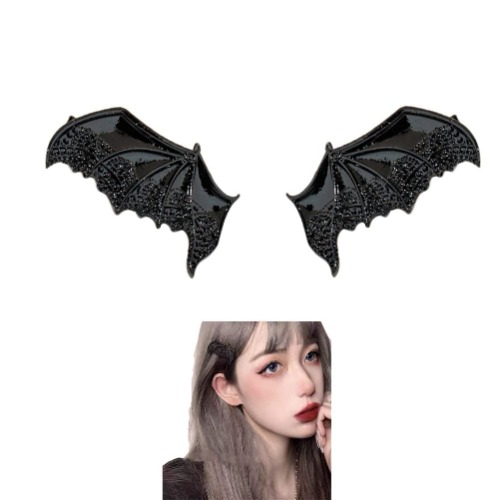 Halloween Gothic Bat Hair Accessories for Girls Metal Bat Wings Hair Barrettes Black Batwings Hair Clips Goth Hair Clips Halloween Party Cosplay Costumes Accessories for Women 2 PCS