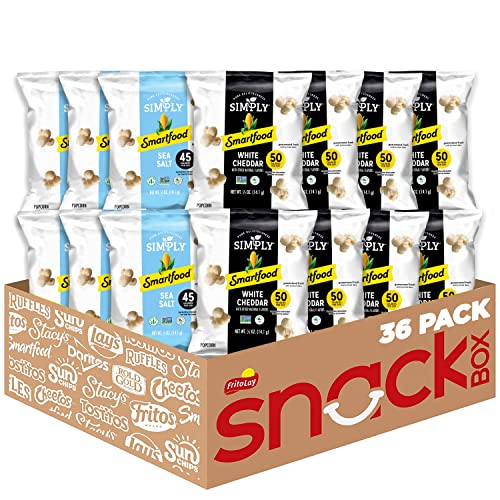 Simply Smartfood Variety Pack, White Cheddar and Sea Salt 0.5oz (36 Count) - NEW 36ct Simply Smartfood