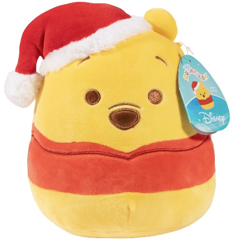 Squishmallow 8" Disney Winnie The Pooh Christmas Plush - Official Kellytoy - Soft and Squishy Holiday Stuffed Animal Toy - Great Gift for Kids - 