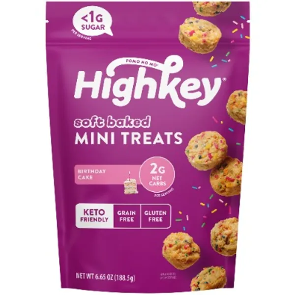 HighKey Low Carb Birthday Cake Mini Treats - 6.65oz Keto Snack Pack Gluten Free Muffins Sweet Low Carb Bread Bites Healthy Snacks Adults Kids Sugar Free Diabetic Soft Baked Treat Diet Friendly Food