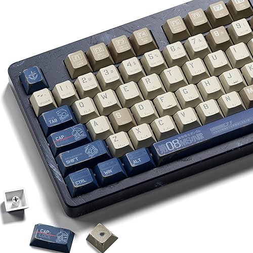 Japanese Gundam Keycaps- Retro PBT Keyboard Caps, Dye Sublimation Keycaps with Cherry Profile,134 Keys Keycap Sets for Mechanical Keyboard - Only Keycaps