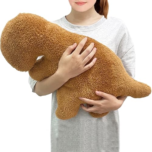 Isaacalyx Dino Nugget Pillow, 21 inch Large Soft Dinosaur Chicken Nuggets Pillow for Birthday Gifts, Dinosaur Theme Party Decorations (Tyrannosaurus Rex,Large)