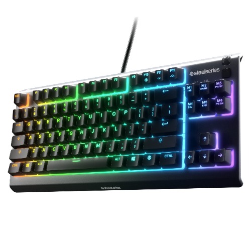 SteelSeries Apex 3 TKL RGB Gaming Keyboard – Tenkeyless Compact Form Factor - 8-Zone RGB Illumination – IP32 Water & Dust Resistant – Whisper Quiet Gaming Switch – Gaming Grade Anti-Ghosting - Apex 3 TKL Whisper Quiet – Tactile & Silent Keyboard