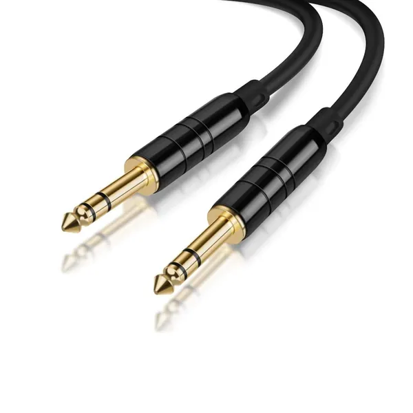6.35mm Cable, CableCreation 15 Feet 6.35mm 1/4" TRS to 6.35mm 1/4" TRS Balanced Stereo Audio Cable, Guitar Patch Cords Instrument Cable Male to Male, 4.5 Meters/Black