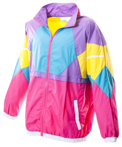 Funny Guy Mugs 80s & 90s Retro Neon Windbreakers - Large - Like Totally Neon