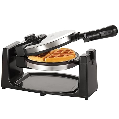 bella Classic Rotating Belgian Waffle Maker with Nonstick Plates, Removable Drip Tray, Adjustable Browning Control and Cool Touch Handles, Stainless Steel - Stainless Steel