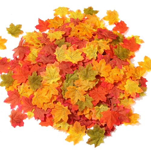 Momkids 500 Pcs Artifical Maple Leaves Fake Silk Leaf for Home Bedroom Bathroom Restaurant Centerpieces Outdoor DIY Festival Party Decoration（5 Colored Mixed） - 500pcs Color 500PCS