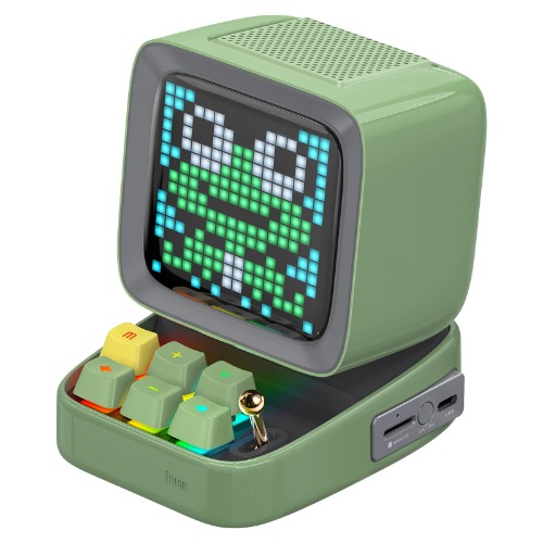 Divoom Ditoo Programmable Pixel Art LED-Bluetooth-Speaker Showing-Clock Emoji DIY Design for Home Wedding Party Decoration with Wireless App Control (Green) - Green
