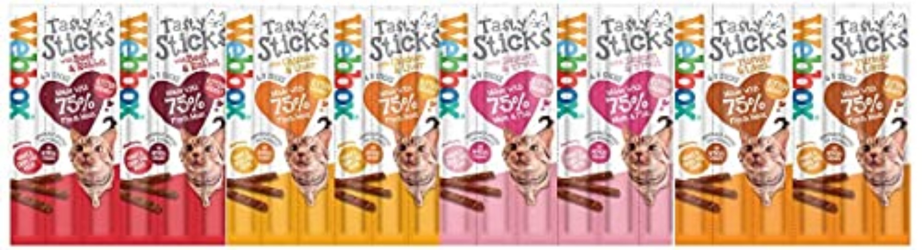 Webbox Cats Delight Tasty Sticks Chews Treats Variety Pack 12 x 6 (72 Sticks)