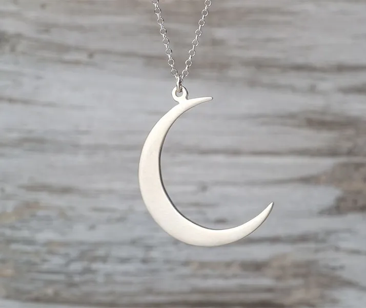 Crescent Moon Necklace / Sterling Silver / Medium Moon No3 / Jewelry Rose Gold Moon / Mothers Day present 