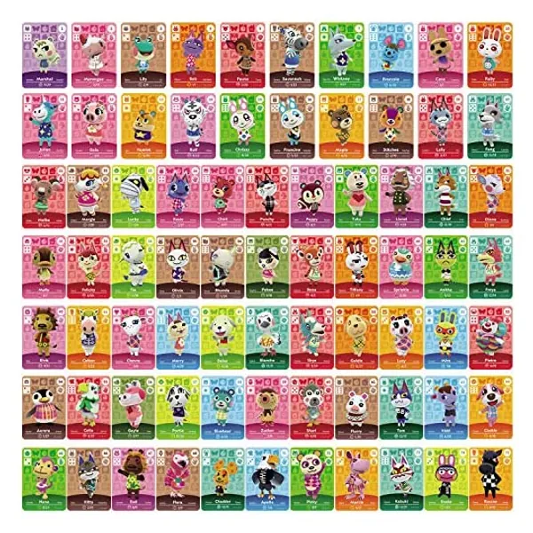 75 Pcs ACNH Compatible with Animal Crossing New Horizons, Series 1-4 Cards NFC Tag Mini Game Rare Character Villager Cards Compatible with Switch/Switch Lite/Wii U/New 3DS with Case