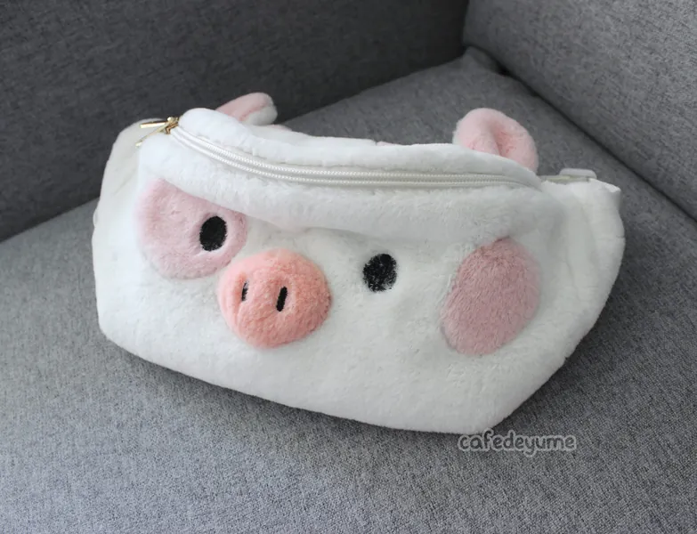 Strawberry Cow Fluffy Fanny Pack