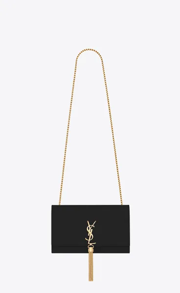 YSL Kate Medium Chain with Tassel in Grain de Poudre Embossed Leather