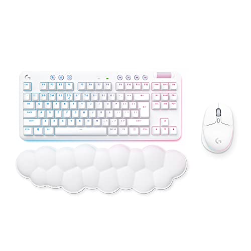 Logitech G Wireless Gaming Combo, G715 Keyboard and G705 Mouse, Customisable LIGHTSYNC RGB Lighting, LIGHTSPEED Wireless, Bluetooth, Lightweight, PC/Mac/Laptop, Linear, QWERTY UK English - White - Wireless Keyboard + Mouse - Linear Switches