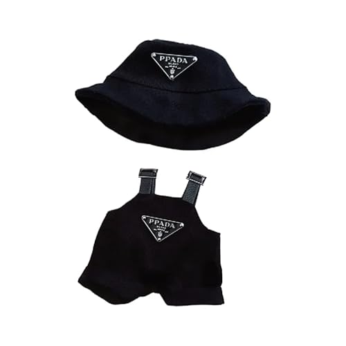 17cm labubu Doll Clothes Set for 17cm labubu Accessories Suit no Doll only Clothes 1hat+1romper (Black Set)